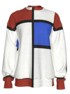 Sweatshirt-Composition No. II with Red and Blue