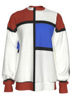 Sweatshirt-Composition No. II with Red and Blue