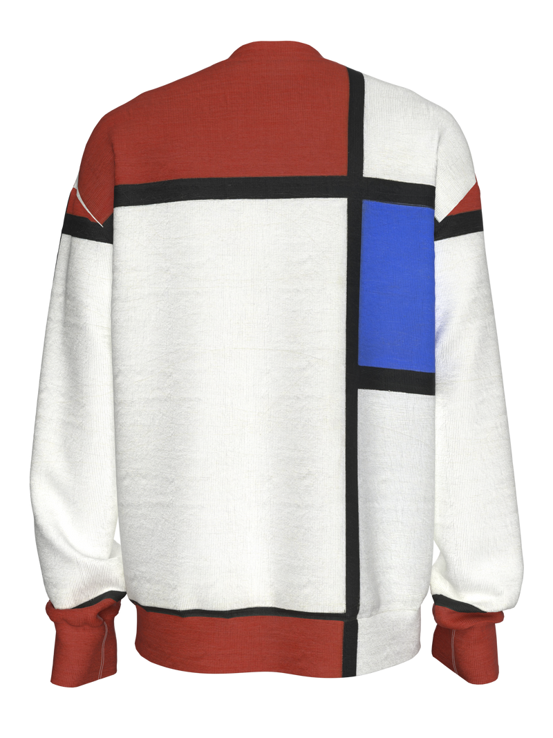 Sweatshirt-Composition No. II with Red and Blue