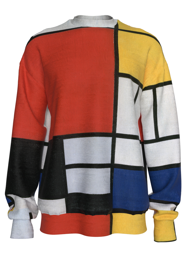 Sweatshirt-Composition with Red, Yellow, Blue and Black