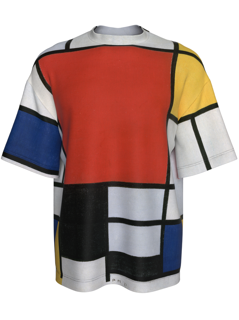 T-Shirt-Composition with Red, Yellow, Blue and Black