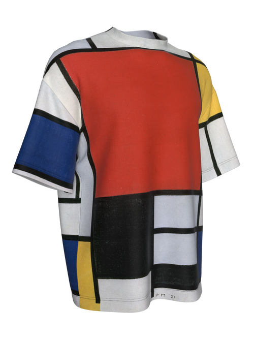 T-Shirt-Composition with Red, Yellow, Blue and Black