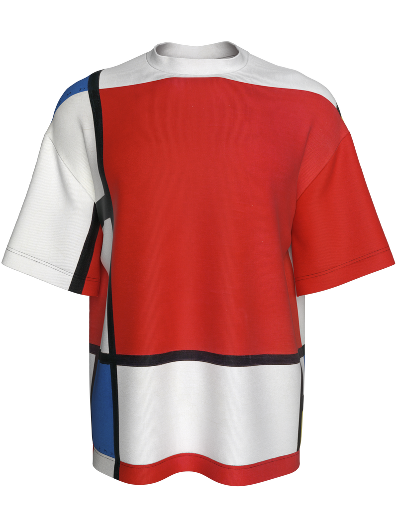 T-Shirt-Composition with Red, Blue and Yellow