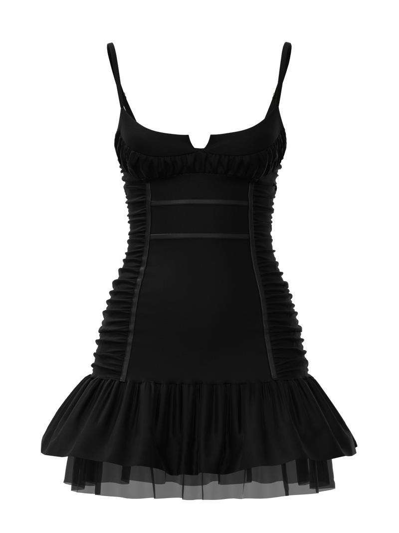 Vintage Y2K Satin Ruched Mini Dress