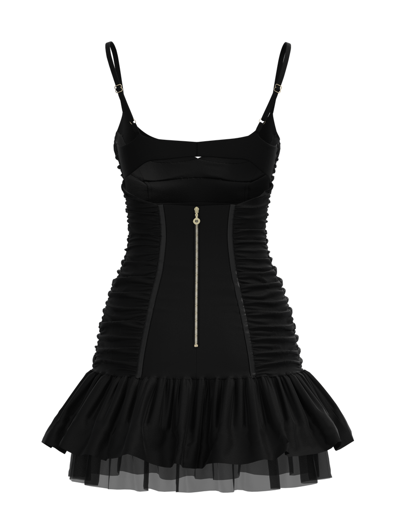 Vintage Y2K Satin Ruched Mini Dress