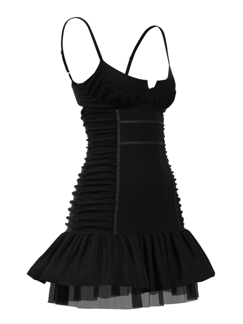 Vintage Y2K Satin Ruched Mini Dress