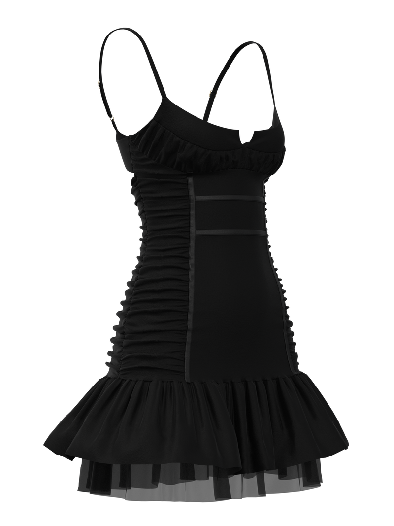 Vintage Y2K Satin Ruched Mini Dress
