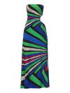 Vintage Y2K Geometric Cutout Maxi Dress