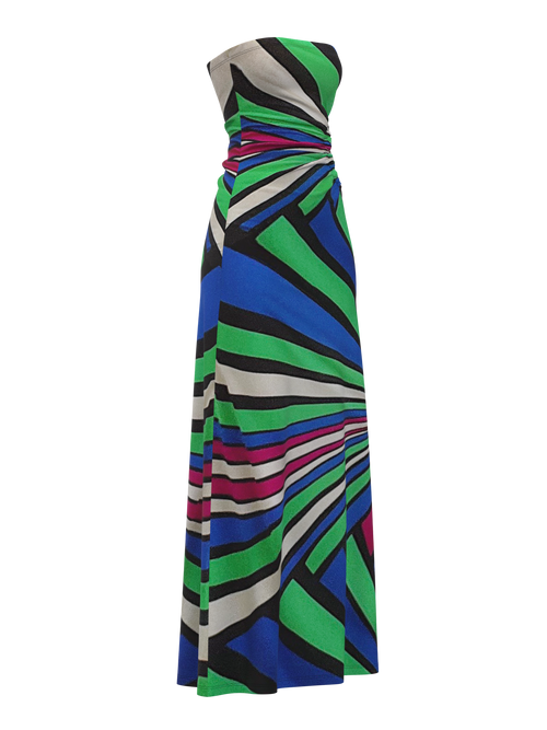 Vintage Y2K Geometric Cutout Maxi Dress