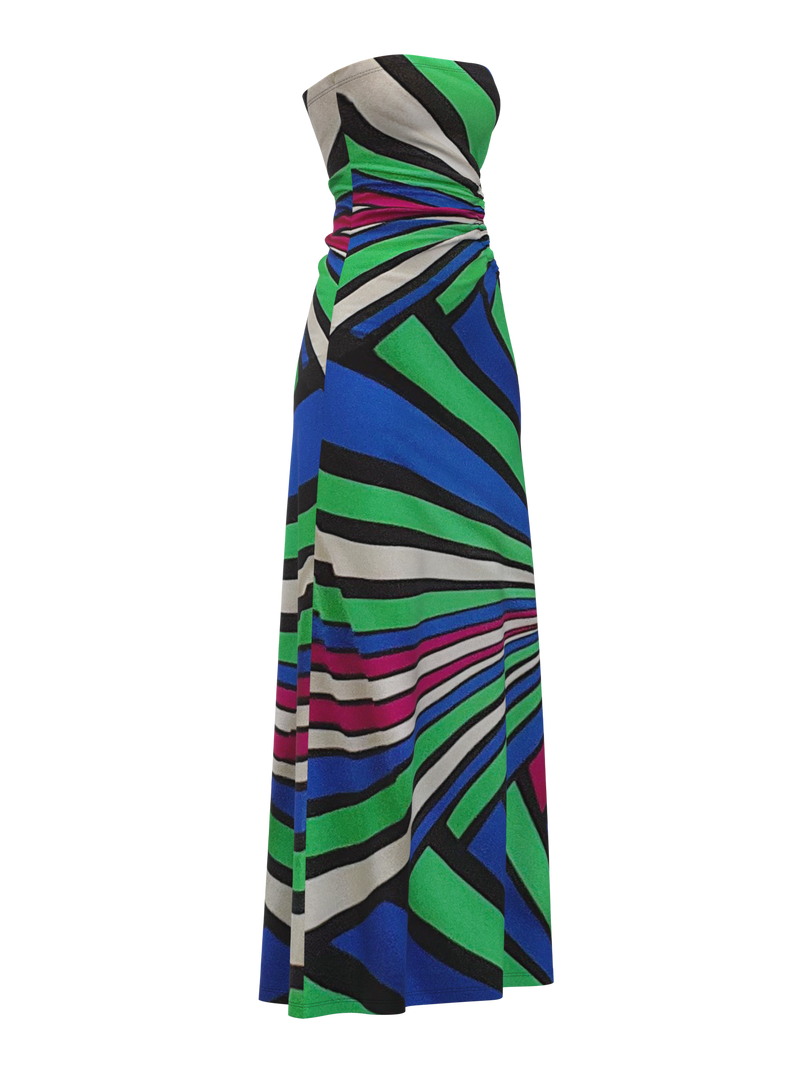 Vintage Y2K Geometric Cutout Maxi Dress