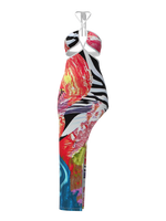 Vintage Y2K Abstract Cutout Maxi Dress
