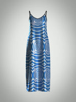 BLUE WAVE SLIP DRESS