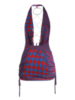 Vintage Y2K Harlequin Club Dress