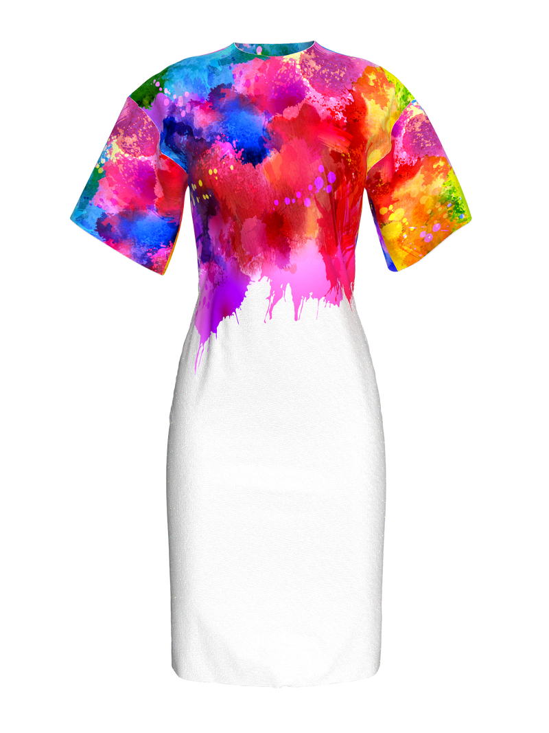 Dress - color splash on white