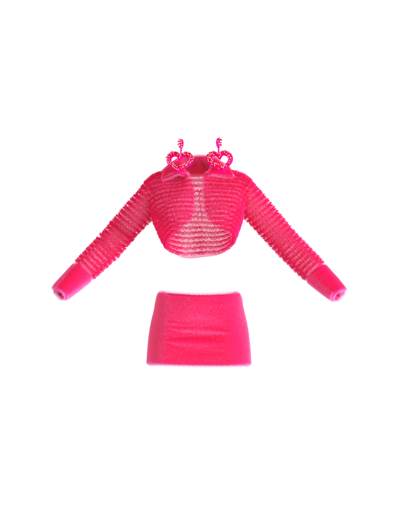 FUCHSIA PUFFY SET