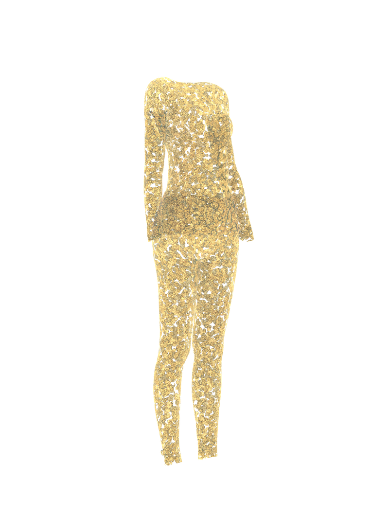 Overall Suit Gold Transparent