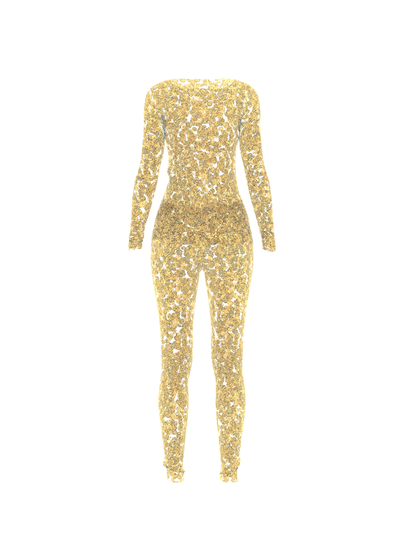 Overall Suit Gold Transparent