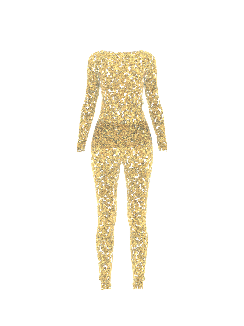 Overall Suit Gold Transparent