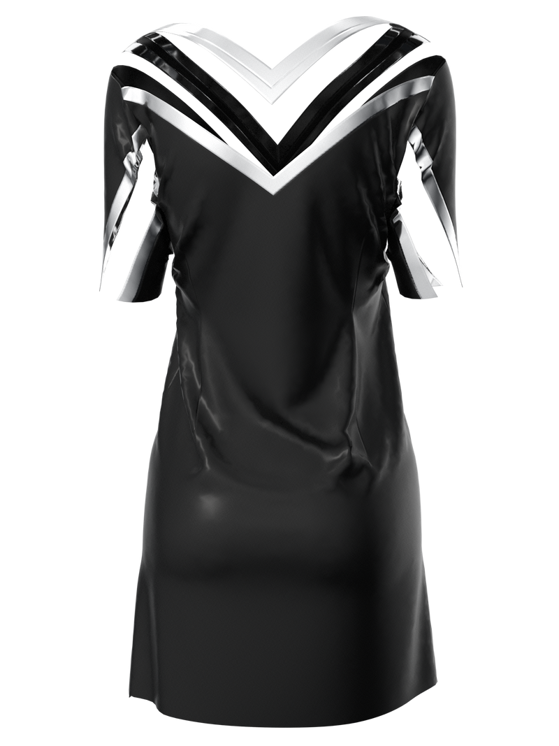 Metal invisuble black mini dress