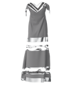 Metal invisible gray long dress