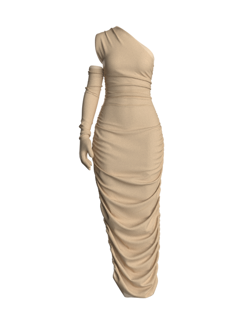 Midi nude dress