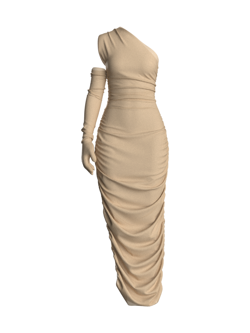 Midi nude dress