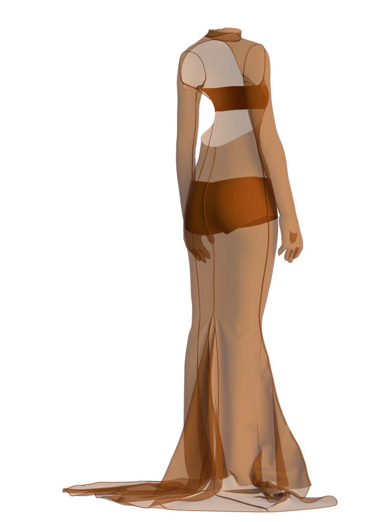 Orange mesh dress