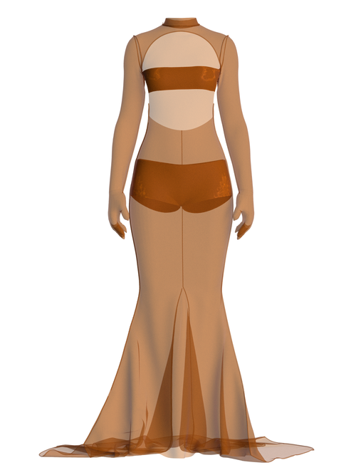 Orange mesh dress