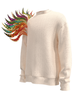Sweatshirt decorated shoulder white