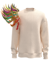 Sweatshirt decorated shoulder white