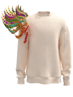 Sweatshirt decorated shoulder white