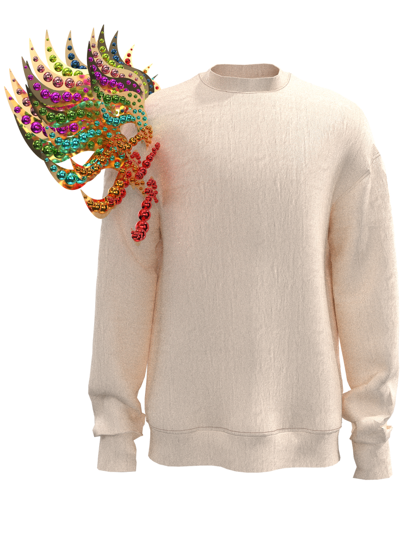 Sweatshirt decorated shoulder white