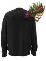 Sweatshirt decorated shoulder black