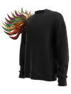Sweatshirt decorated shoulder black