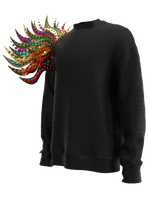 Sweatshirt decorated shoulder black