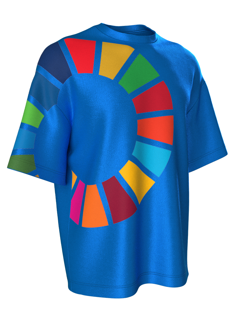 T-shirt with color wheel - ocean blue