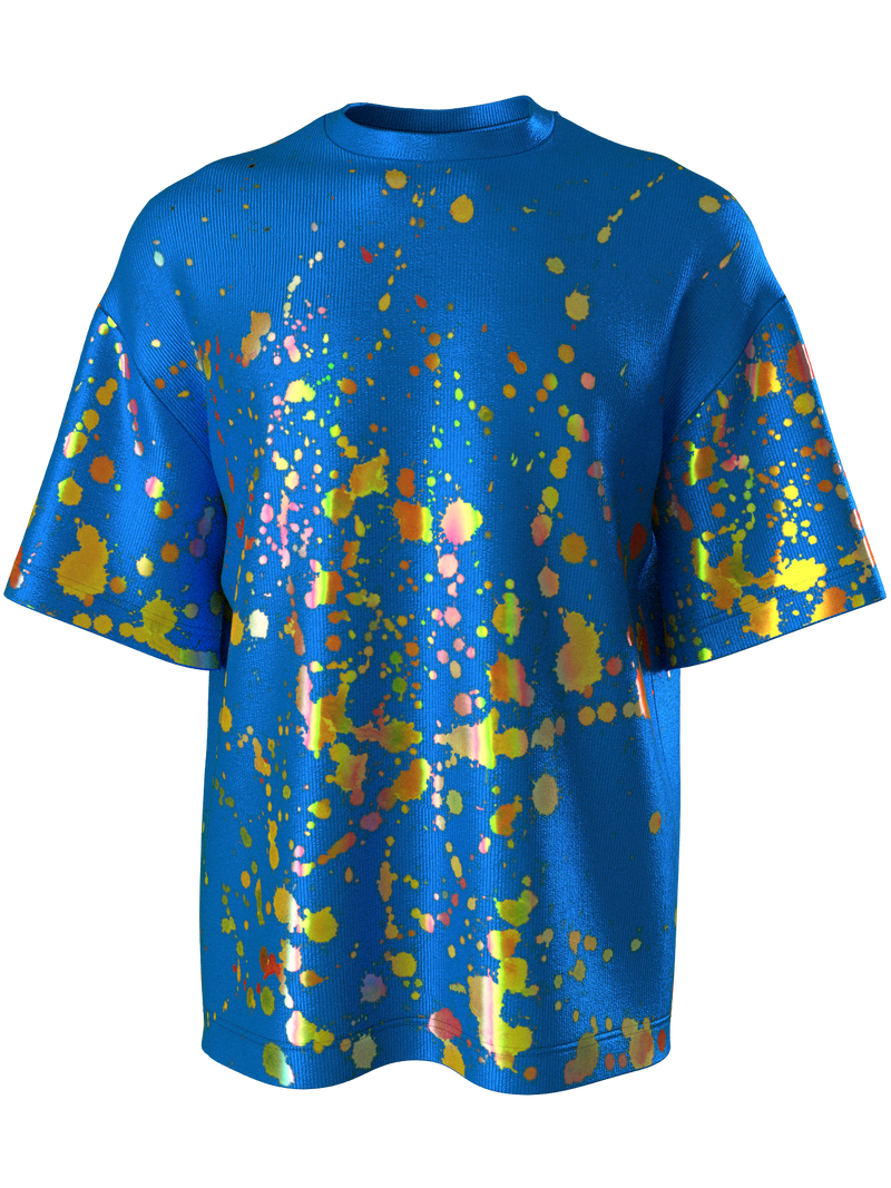 T-shirt with color splash blue