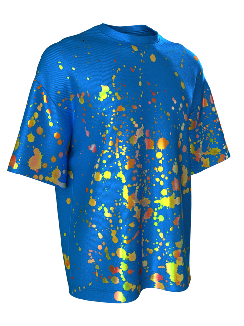 T-shirt with color splash blue