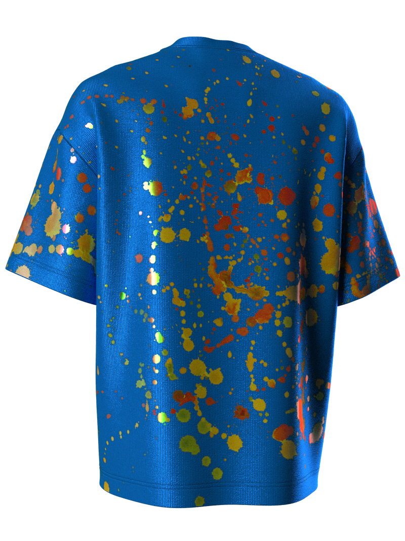 T-shirt with color splash blue