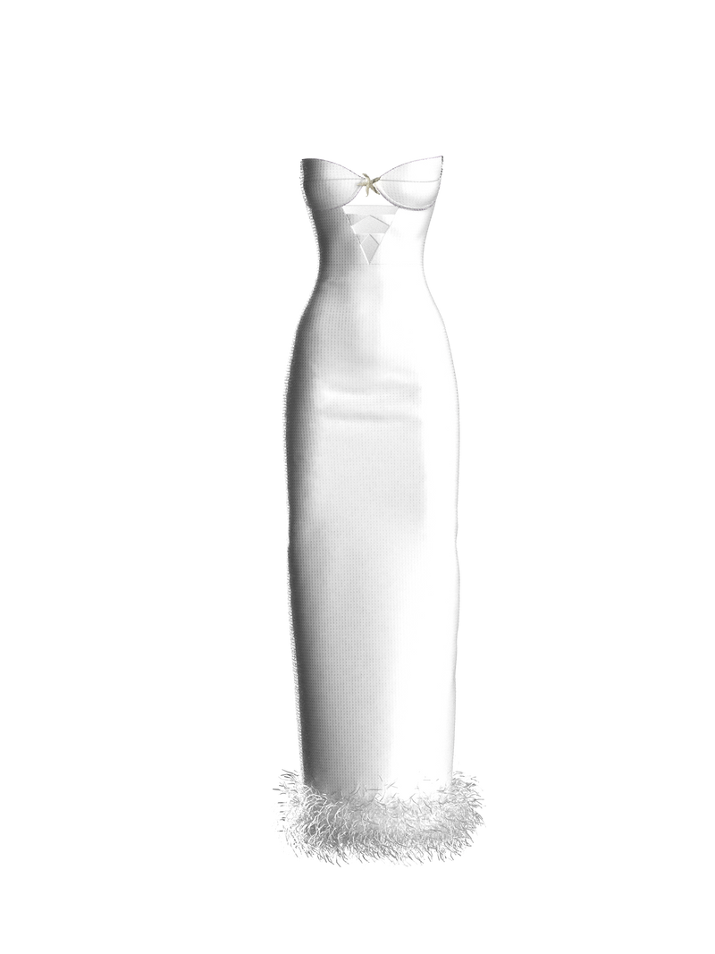 SEQUINED WHITE GOWN